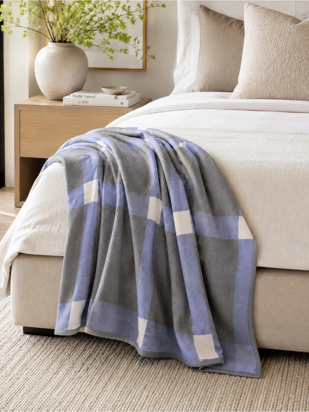 IBENA|Germany Modern Geometric Heavy Weight Velour Blanket MCM #0501266